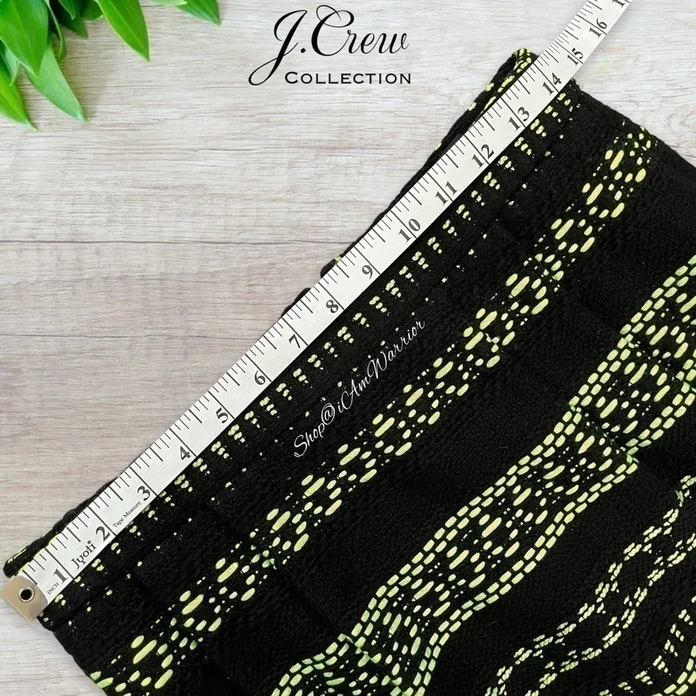 J.Crew Collection neon embroidered textured black pencil skirt *shop@iamwarrior
